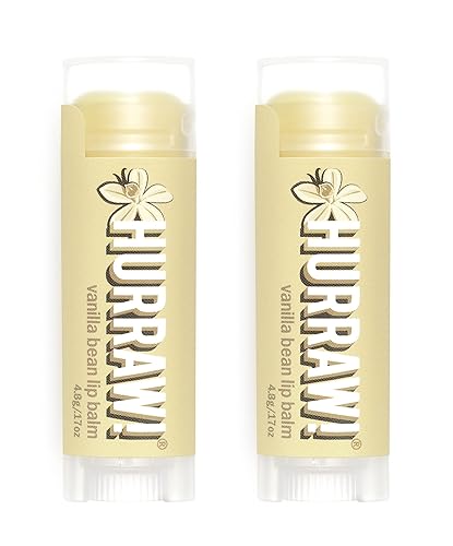 Hurraw! Vanilla Bean Lip Balm, 2 Pack: Organic, Certified Vegan, Cruelty and Gluten Free. Non-GMO, 100% Natural Ingredients. Bee, Shea, Soy and Palm