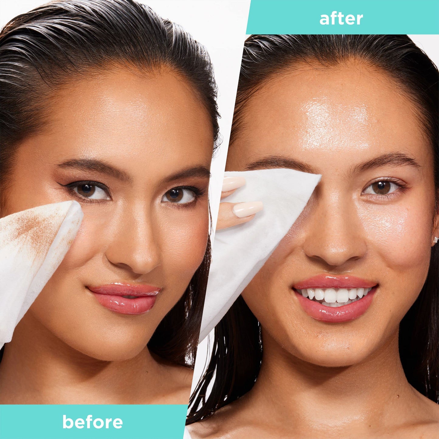 Real Techniques Real Clean XL Hydrating Facial Wipes, Infused With Hyaluronic Acid, Dual-Usage Cleansing Wipes Repair Skin & Gently Remove Makeup