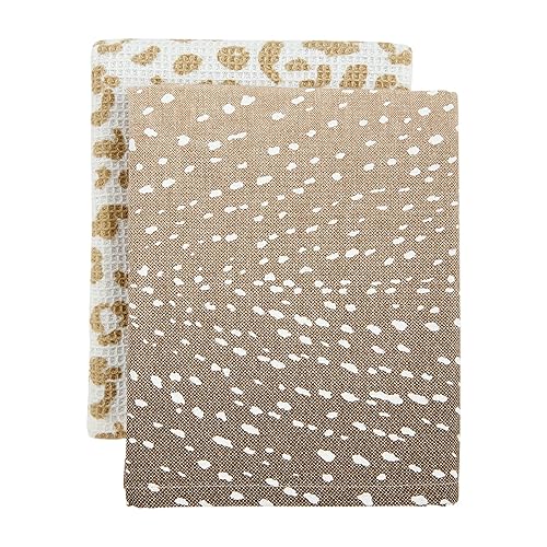 Mud Pie Leopard Towel Set, Fawn, 26" x 16.5"