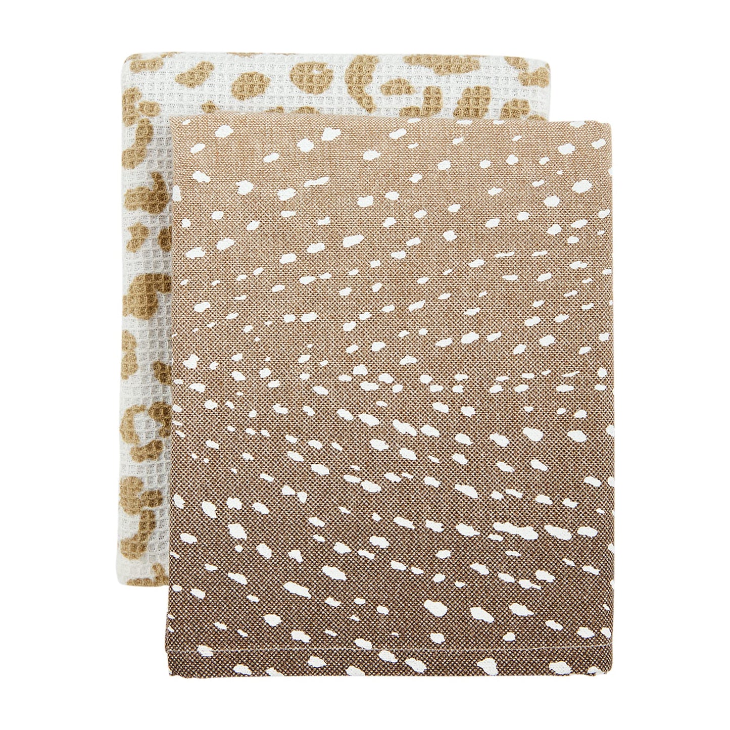 Mud Pie Leopard Towel Set, Fawn, 26" x 16.5"