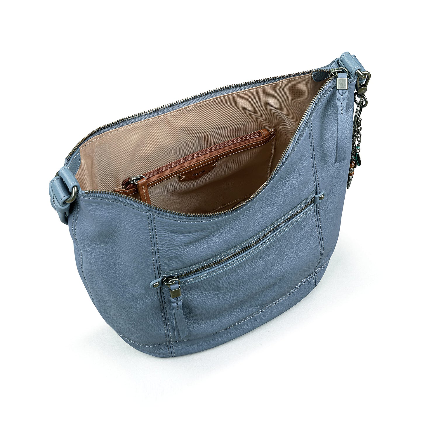 The Sak Sequoia Hobo Bag in Leather, Single Shoulder Strap, Maritime