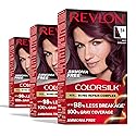 Revlon ColorSilk with Bond Repair Complex, Burgundy Permanent Hair Color, 100% Gray Coverage, Ammonia Free Hair Dye, Vegan Keratin, 34 Deep Burgundy