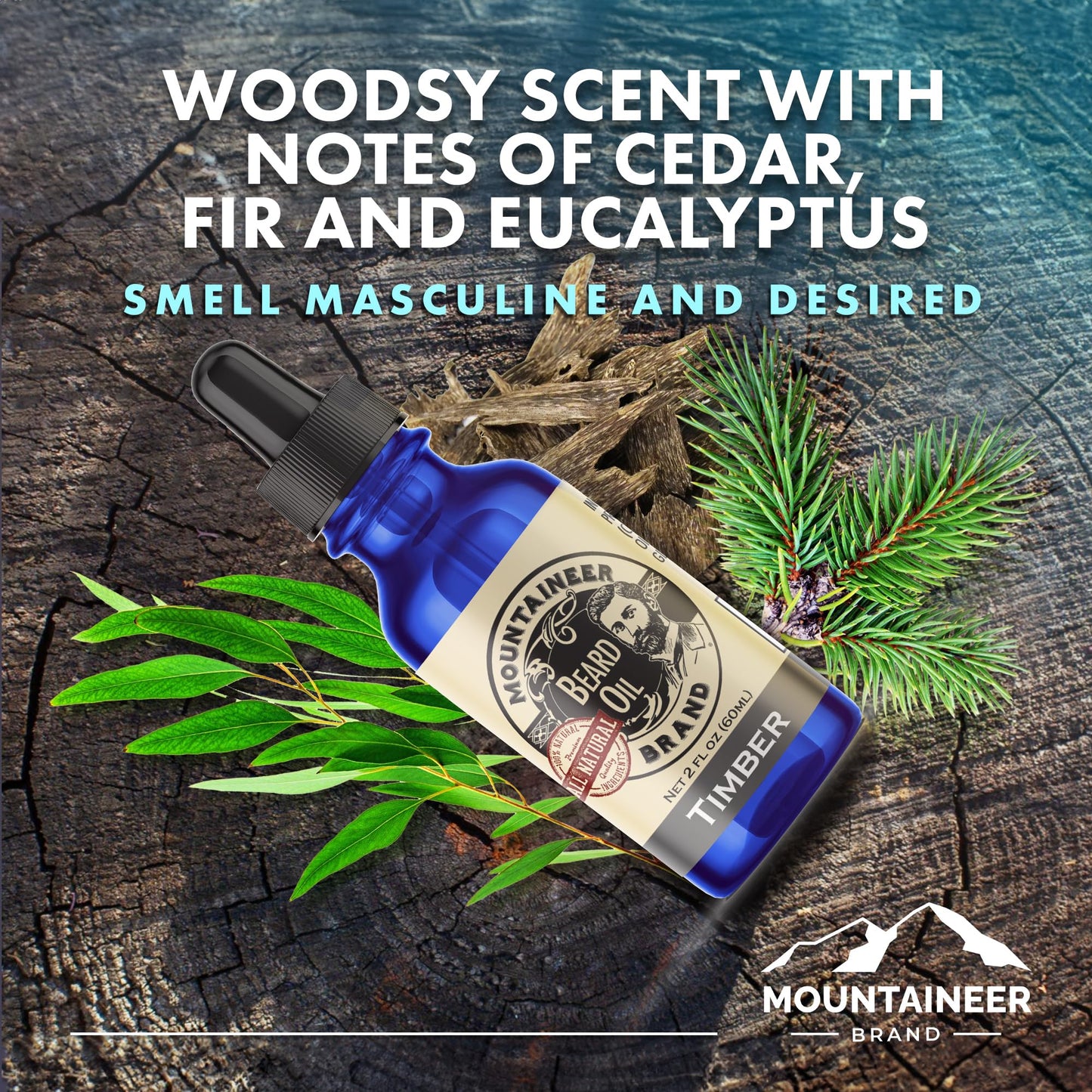 Mountaineer Brand Natural Beard Oil with Timber Scent | Made in West Virgina | Hydrates, Moisturises, Softens & Conditions for Beard Growth | Treats