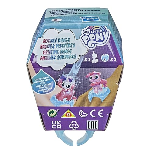 My Little Pony Secret Rings Blind Bag - Collectible Toy with Water-Reveal Surprise and Wearable Ring Accessory, 1.5-Inch Figure (Character May Vary)