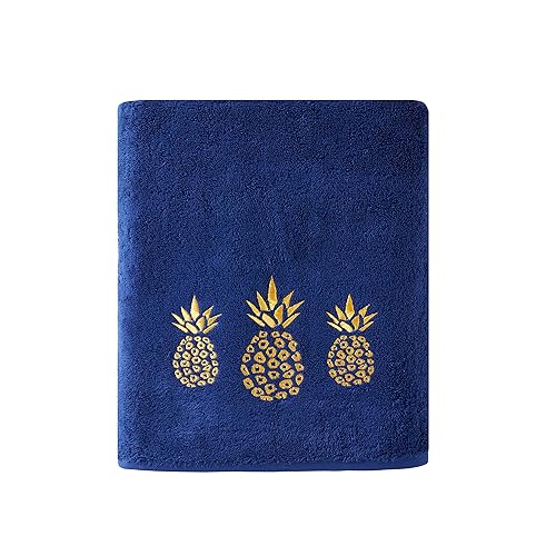 SKL Home by Saturday Knight Ltd. Gilded Pineapple Bath Towel, Navy