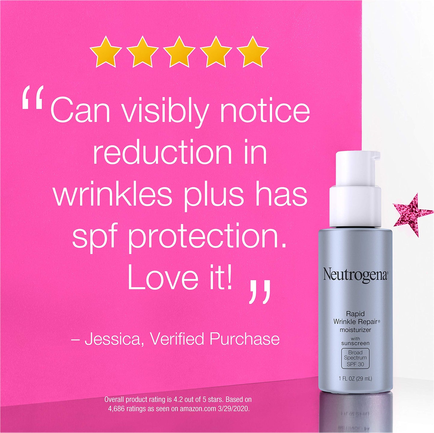 Neutrogena Rapid Wrinkle Repair Retinol Anti-Wrinkle Moisturizer with SPF 30 Sunscreen, Daily Anti-Wrinkle Face & Neck Retinol Cream with Hyaluronic