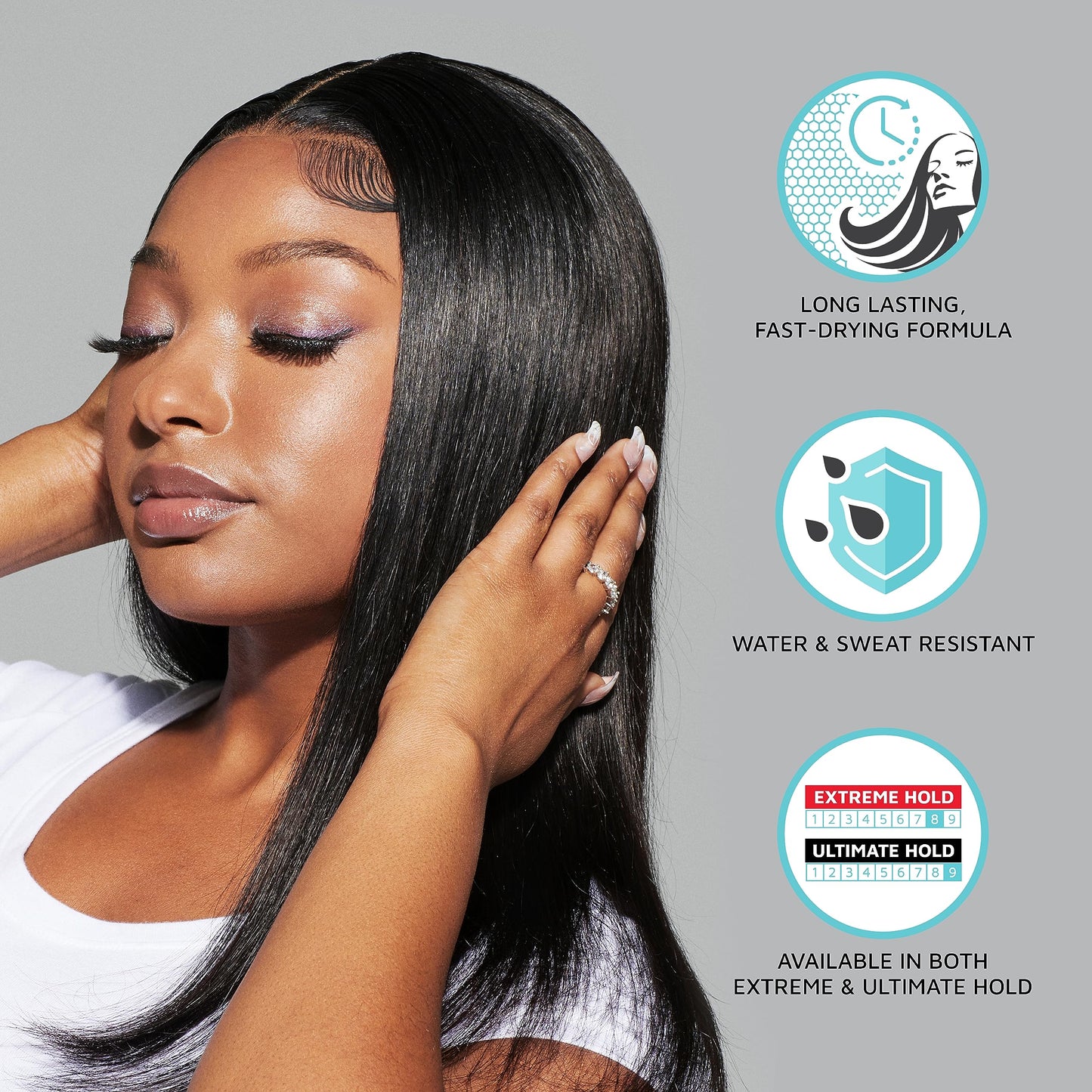 KISS Colors & Care Lace Bond Adhesive Spray Extreme Hold 11.1 oz. - Adhesive for Lace Frontals, Sweat Proof, Water-Resistant, Fast Drying, Efficient