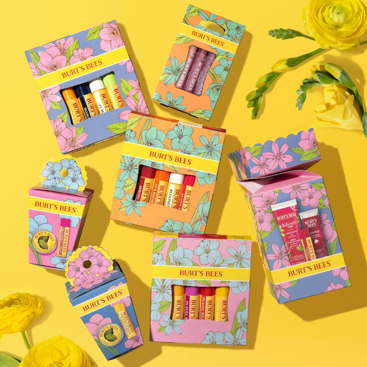 Burt's Bees Gifts Ideas - Spring Surprise Set, Original Beeswax Lip Balm and Lemon Butter Cuticle Cream, Natural Origin Lip Moisturizer Beauty and Personal Care Burt's Bees