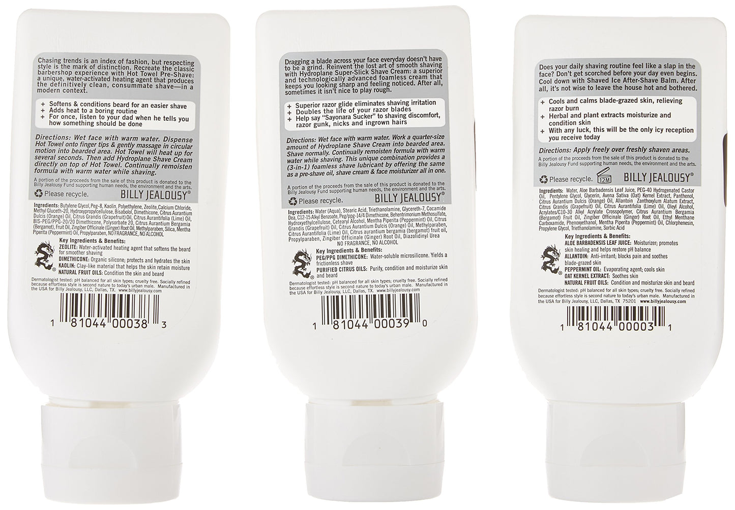 Billy Jealousy Shave3some Travel-Size Trio Shaving Kit for Men with Heating Pre-Shave, Super Slick Shave Cream and Cooling After-Shave, Citrus Scent Beauty and Personal Care Billy Jealousy