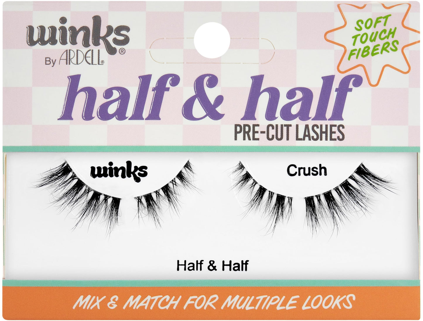 Ardell Winks Half & Half Eyelashes Pre-Cut Lashes Winks & Crush - Mix & Match Wispy Cat Eye Lashes Strips, Natural Look False Eyelashes, 1 Pack