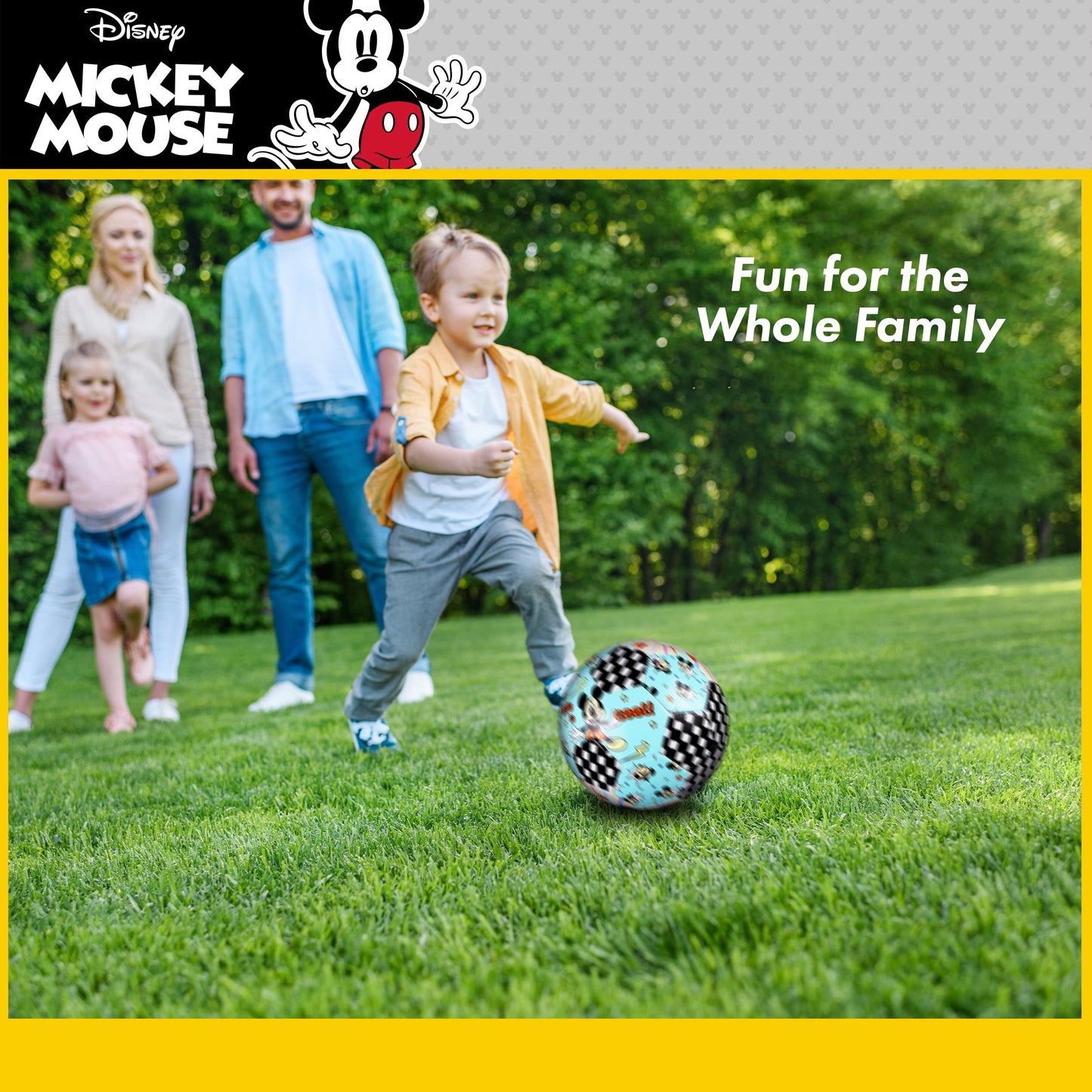 Disney Mickey Mouse Kids Soccer Ball Size 3, Officially Licensed Futbol for Boys and Girls Soccer Players, Multi
