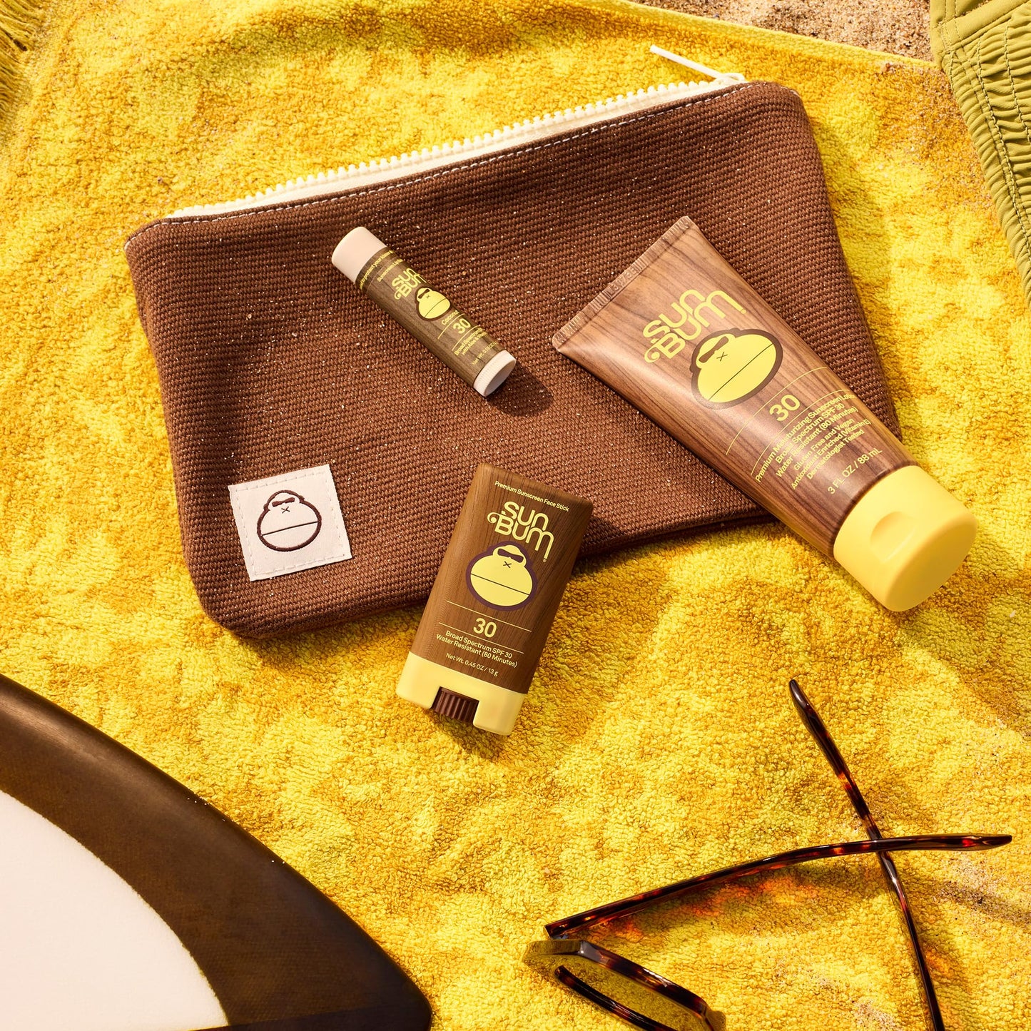 Sun Bum Road Tripper - Travel Sized Sun Care Pack with Sunscreen Lotion, Face Stick, and Lip Balm - SPF 30 Broad Spectrum UVA/UVB Protection - Hawaii Beauty and Personal Care Sun Bum