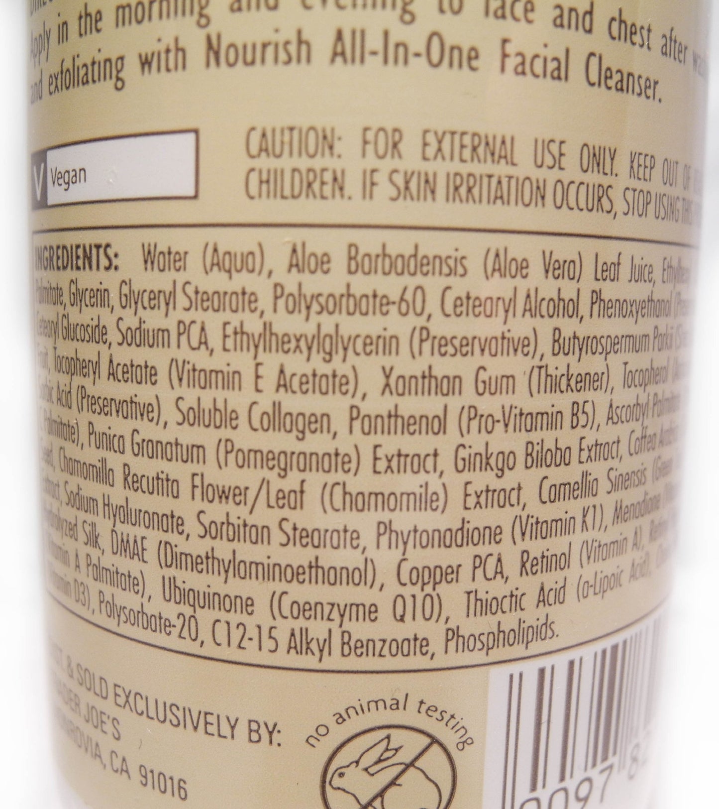 Trader Joe's Nourish Oil-Free Antioxidant Facial Moisturizer 6oz
