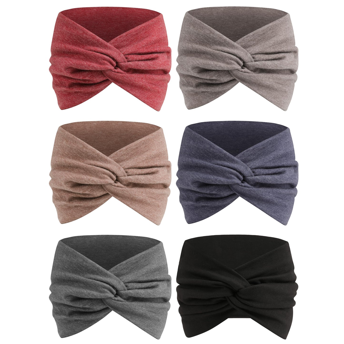 Extra Wide Headbands for Women, 7'' Large Cotton Like Turban Knotted Bandana Head Bands for Women Non Slip, Boho Headbands for Women's hair bands Beauty and Personal Care HAUHC