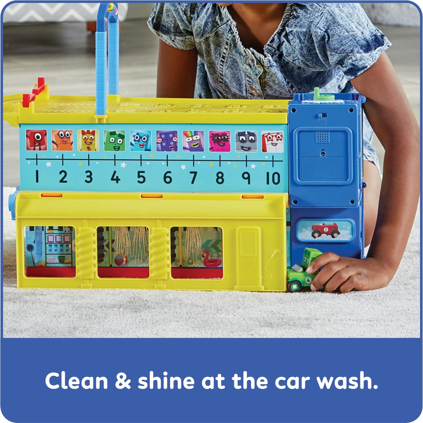 hand2mind Counting Car Garage Playset – Race Car Track, Parking Garage, Preschool Math Learning Toys, Pretend Play Vehicle Set & Birthday Gift for Kids