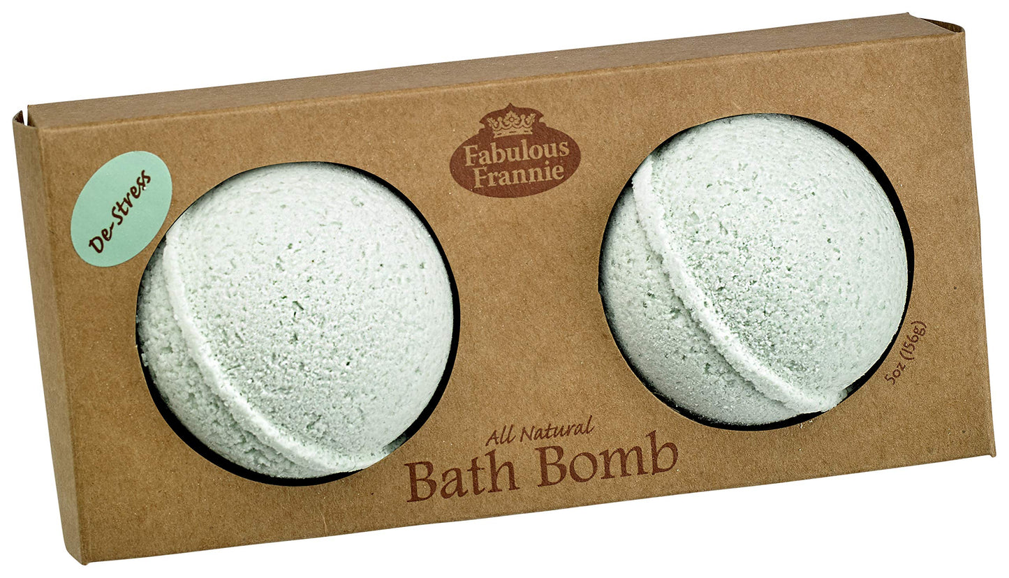 Fabulous Frannie De-Stress Natural, Handmade Bath Bomb Set, Rich in Essential Oil, Mineral Salt, Coconut Oil, Witch Hazel, Fizzies to Moisturize Skin…