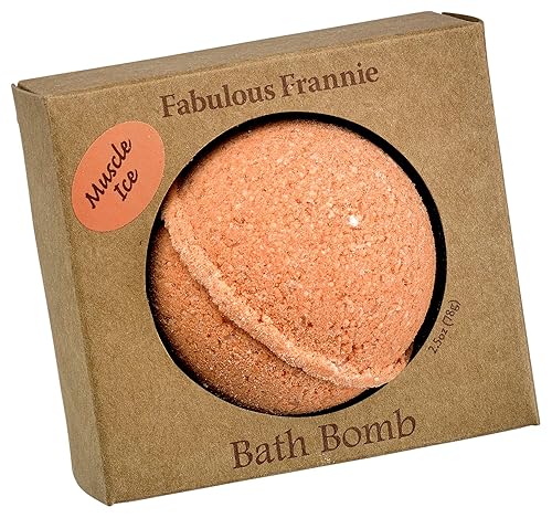 Fabulous Frannie Muscle Ice Natural, Handmade Bath Bomb, Rich in Essential Oil, Epsom Salt, Coconut Oil, Witch Hazel, Moisturize Skin, 2.5oz (Pack…