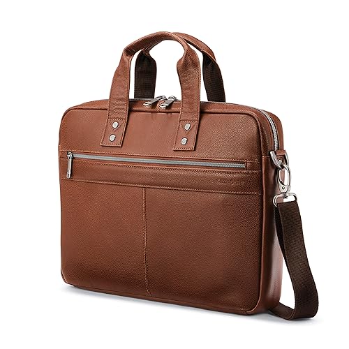 Samsonite Men's Cognac Leather Briefcase
