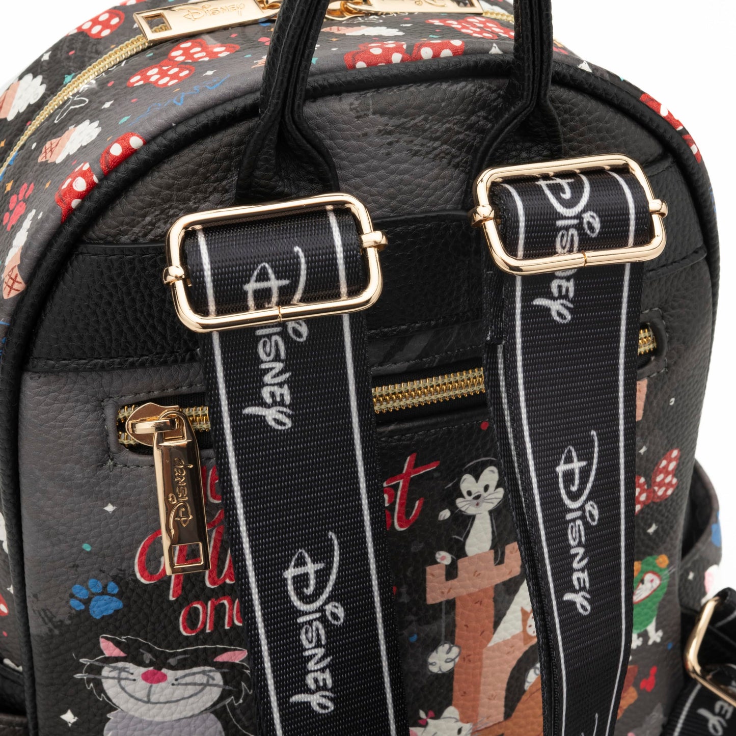 Wondapop - Disney Cats 11"" Vegan Leather Fashion Mini Backpack, Black