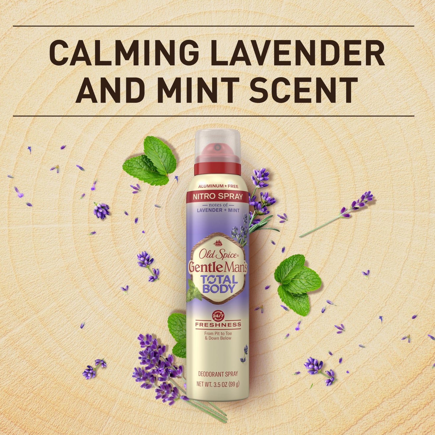 Old Spice Whole Body Deodorant Spray for Men, Aluminum Free, Lavender + Mint Scent, 24/7 Odor Protection, 24/7 Lasting Freshness, Dermatologist Tested, Gentle on Skin, Safe to Use All Over, 3.5 oz