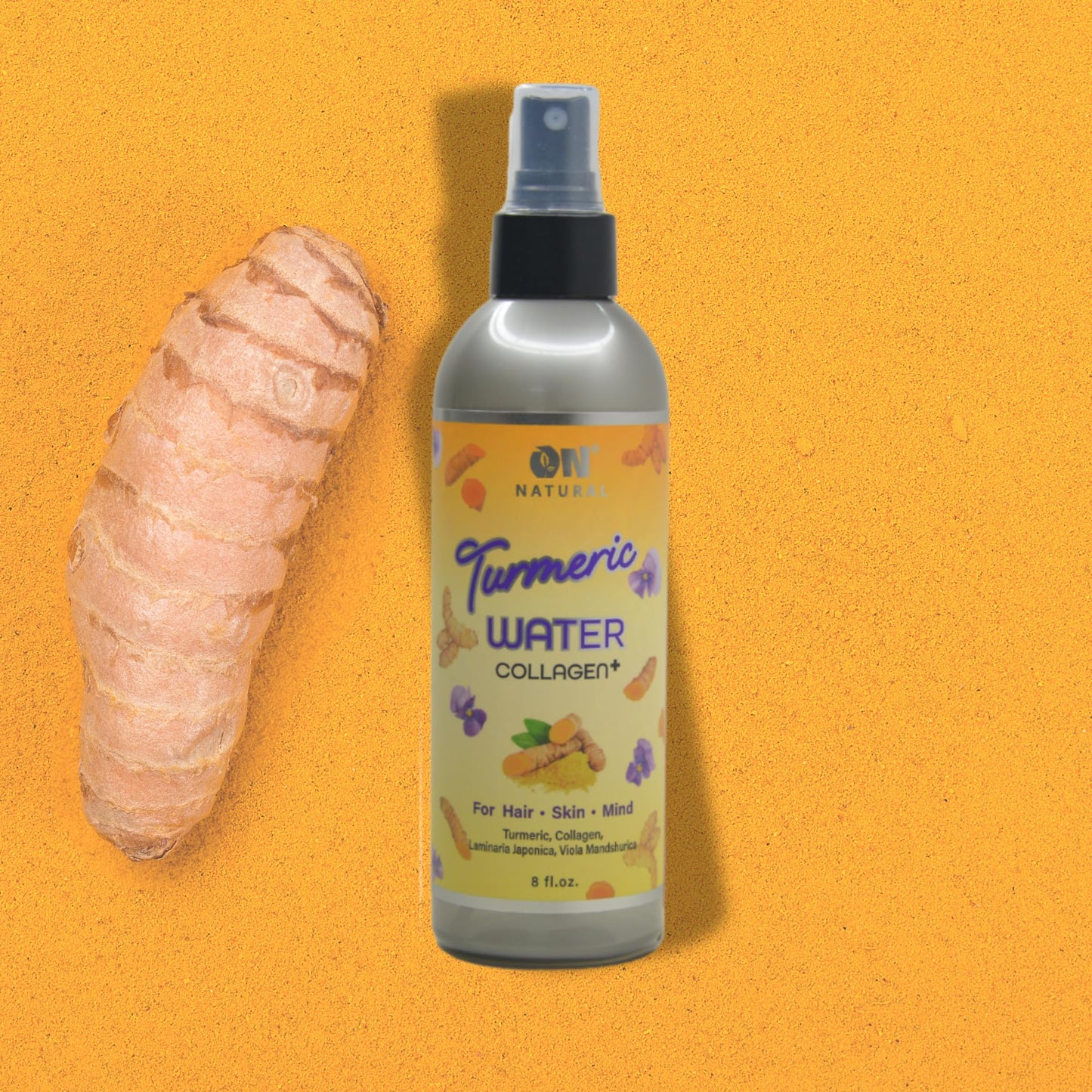Turmeric Water Collagen Facial and Hair Mist, 8oz Facial and Hair Mist