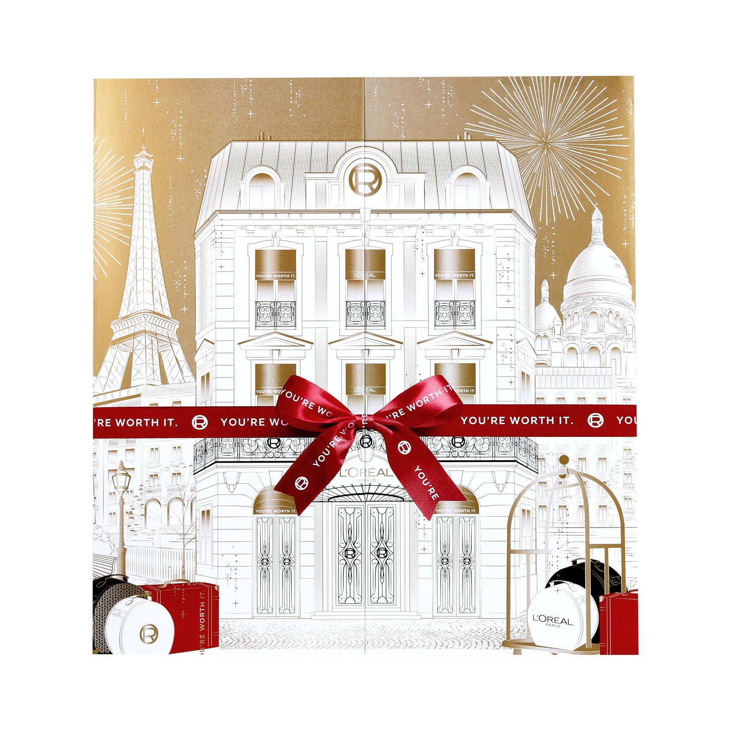 L'Oreal Paris 24 Day Beauty Advent Calendar 2025, Holiday Gift Set Includes Deluxe-Sized and Miniature Makeup, Skincare and Haircare Products