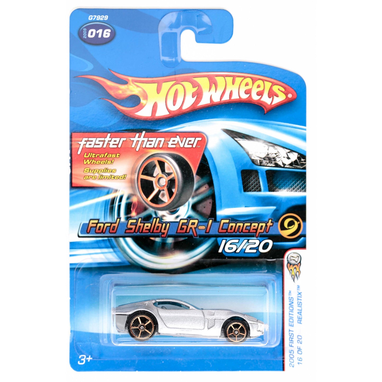 Hot Wheels 2005-016 Ford Shelby GR-1 Concept Silver FTE Realistix 1:64 Scale