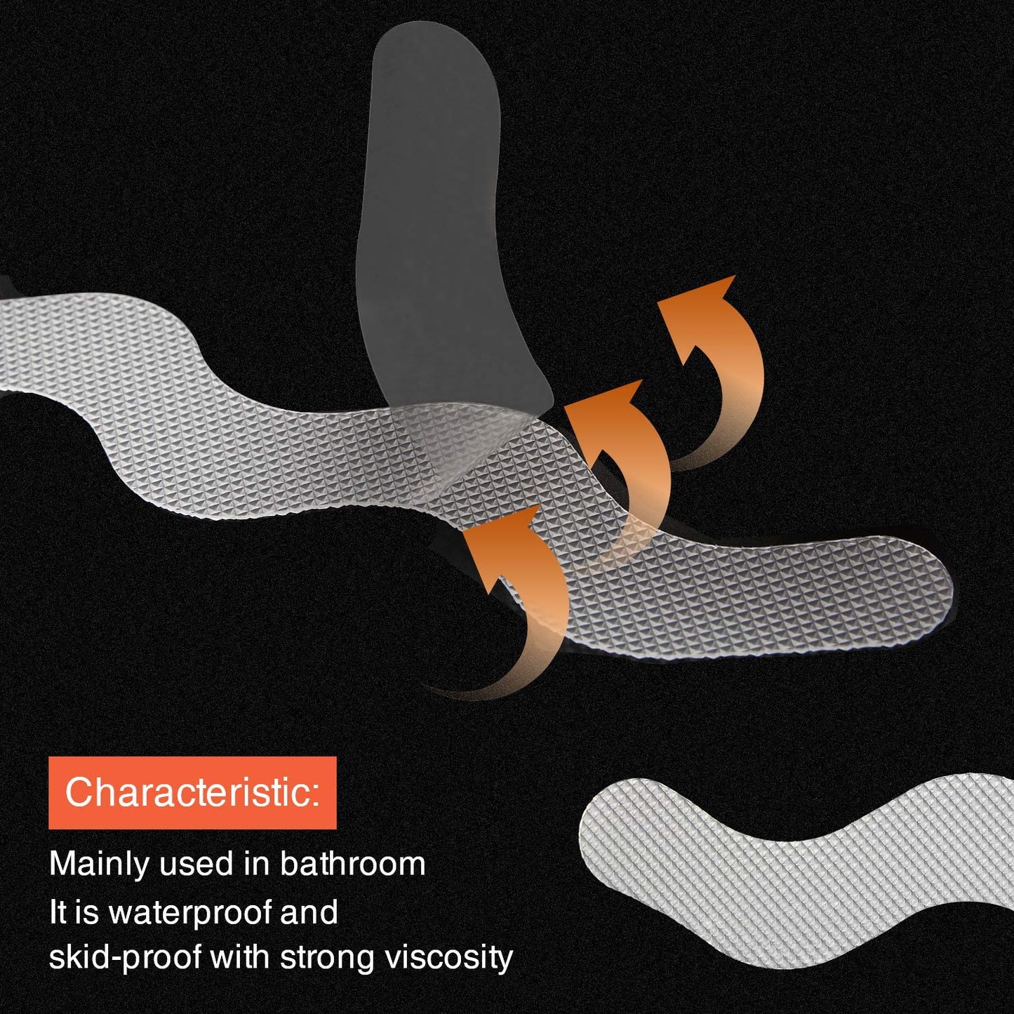 Secopad USA Patented Anti Slip Shower Stickers 24 PCS Safety Bathtub Strips Adhesive Decals with Premium Scraper for Bath Tub Shower Stairs