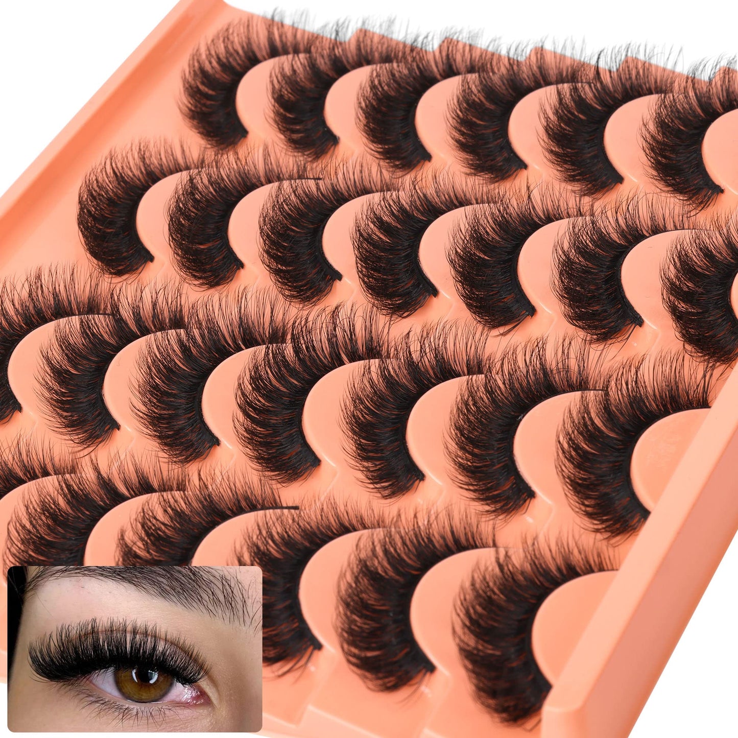 Short Lashes Natural Look False Eyelashes Thick Volume Faux Mink Lashes Pack Wispy Strip Fake Eyelashes Cat Eye Lashes that Look Like Extensions 14 Beauty and Personal Care ALICROWN HAIR Default Title