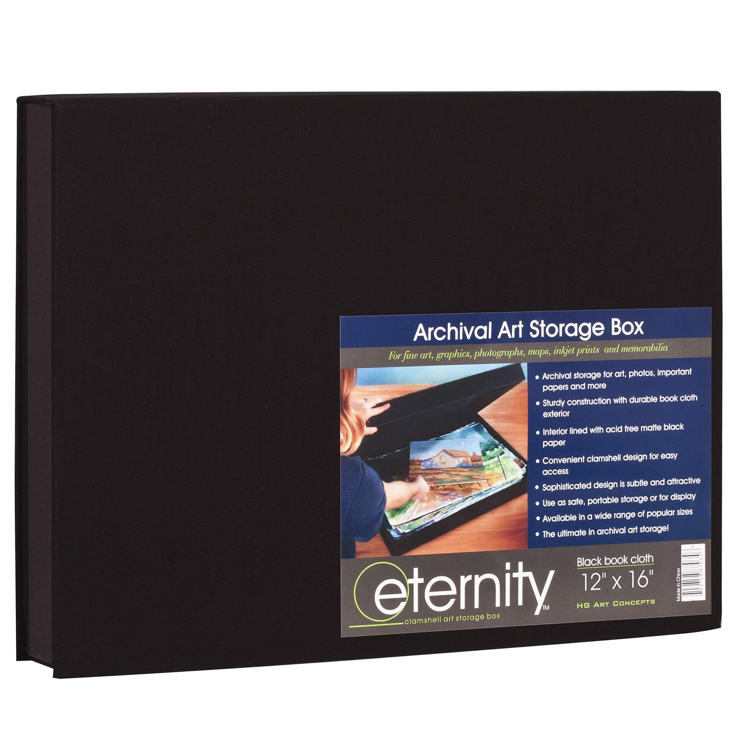 HG Concepts Art Photo Storage Box Eternity Archival Clamshell Box For Storing Artwork, Photos & Documents Deluxe Acid-Free Sturdy & Lined…
