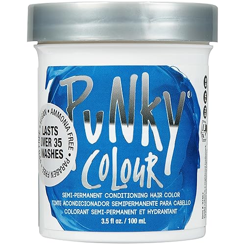 Punky Atlantic Blue Semi Permanent Hair Color - Vegan & Cruelty-Free Conditioning Hair Dye, Lasts Up to 35 Washes, 3.5 fl oz