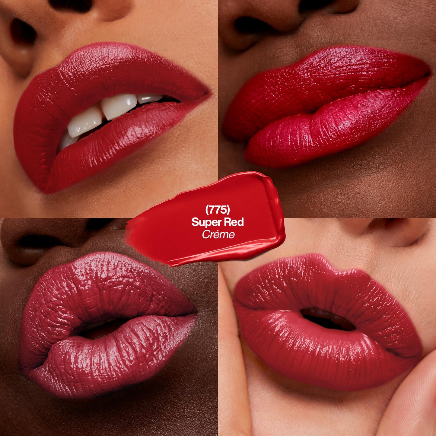 Revlon Super Lustrous Lipstick, Creamy Formula For Soft, Fuller-Looking Lips, Moisturized Feel, 775 Super Red, 0.15 oz