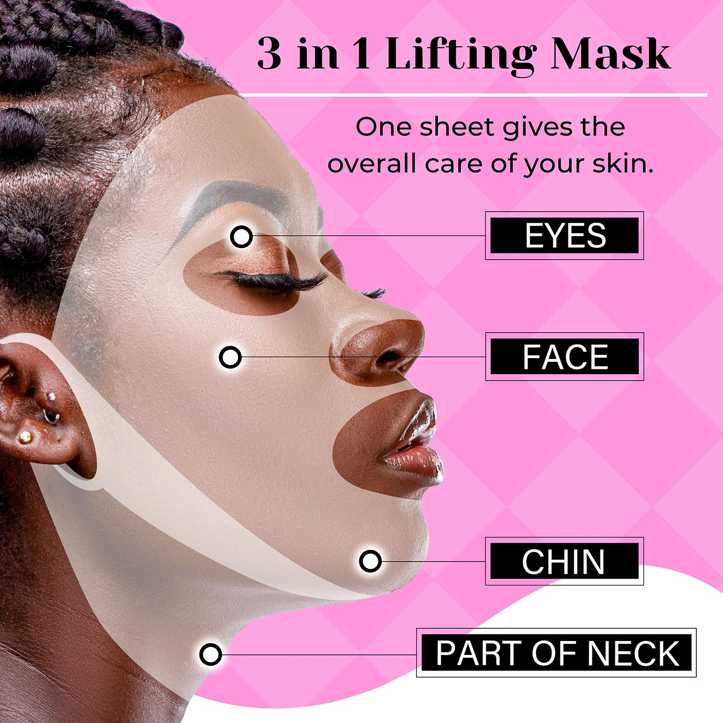 Sheet Masks for Face Chin Neck All in One - Moisturizing Facial Mask Skincare Set for Women and Men - Beauty Spa Anti Aging Treatment - Hydrating