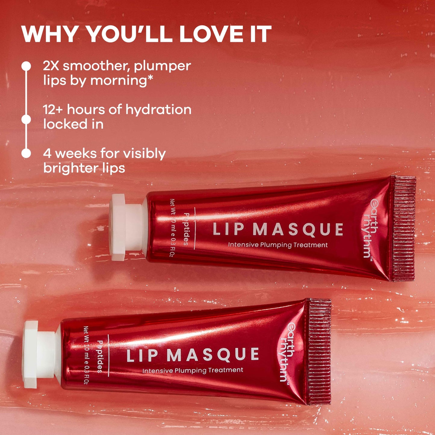 Earth Rhythm Lip Masque Lip Balm With Peptide, Nourishes, Smoothens, Plumps & Hydrates Dry Chapped Lips For Women & Girls, 10ml Beauty and Personal Care Earth Rhythm