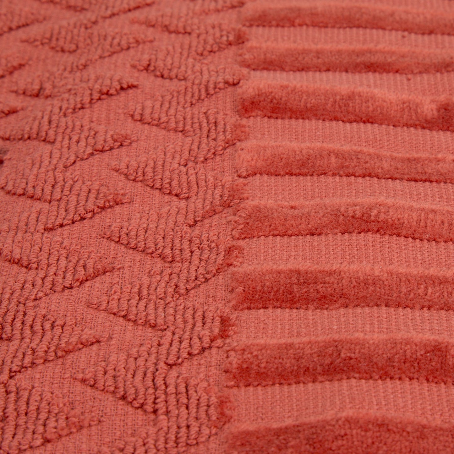 Lavish Home 6-Piece Cotton Deluxe Plush Bath Towel Set - Chevron Patterned Plush Sculpted Spa Luxury Decorative Body, Hand and Face Towels (Brick)…