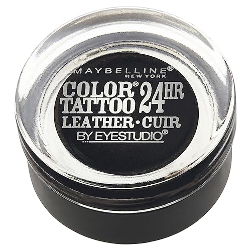 Maybelline New York Eyestudio ColorTattoo Metal 24HR Cream Gel Eyeshadow, Dramatic Black, 0.14 Ounce (1 Count)