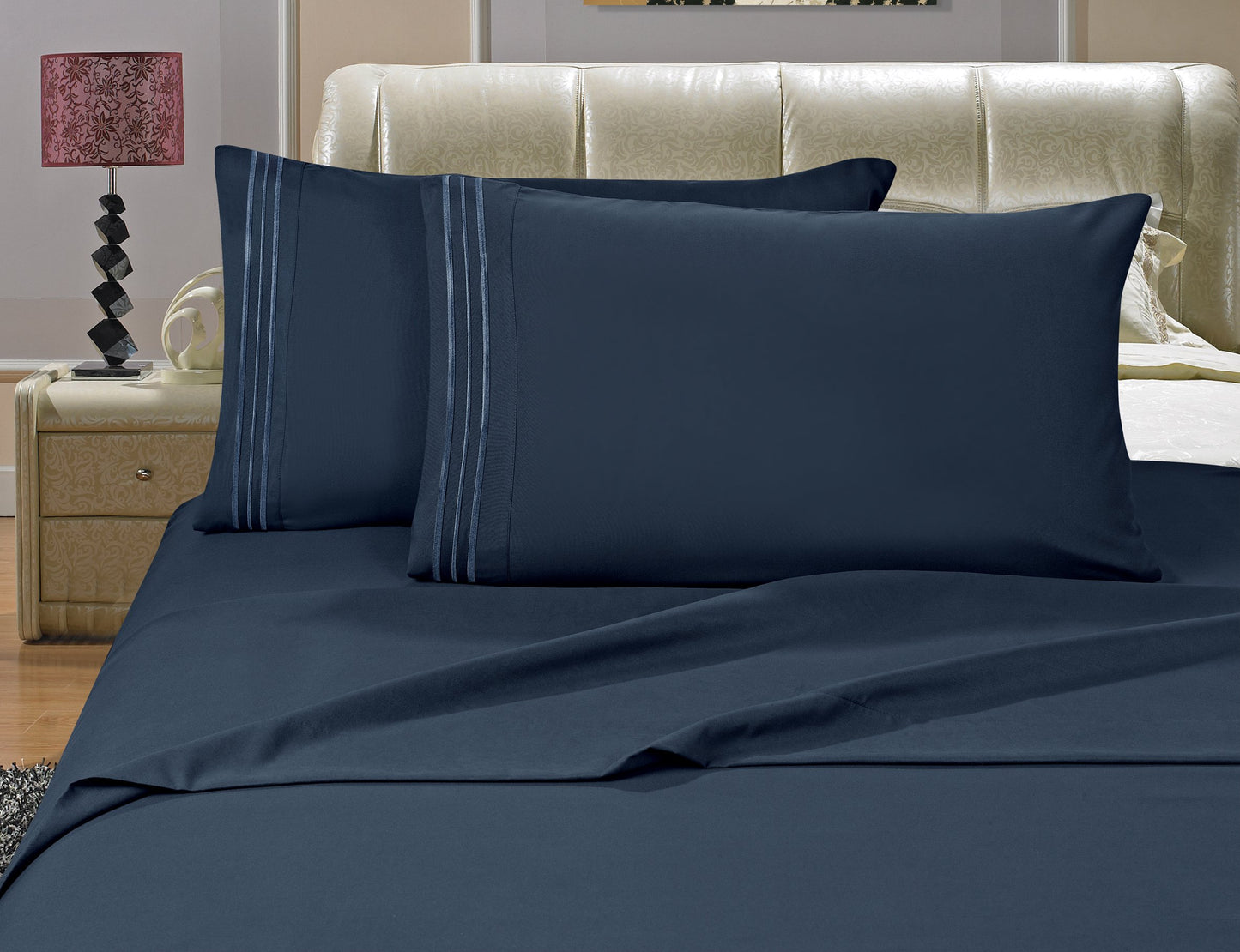 Elegant Comfort Luxury 4-Piece Bed Sheet Set 1500 Thread Count Egyptian Quality Wrinkle,Fade and Stain Resistant Deep Pocket, HypoAllergenic, Queen,