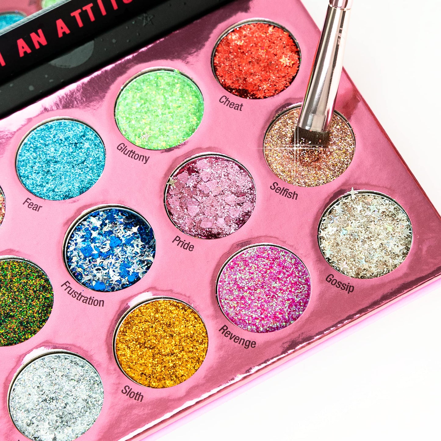 Sin of Glittony Glitter Palette by Rude Cosmetics for Women - 0.634 oz Eye Shadow