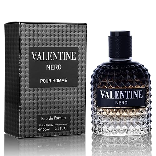 Valentine Nero for Men - Woody Aromatic Fragrance with Floral and Mineral Notes - Masculine Scent - 100ml