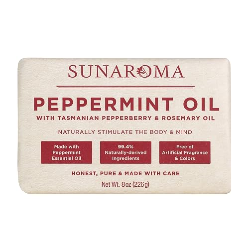 Sunaroma Peppermint Oil W/ Tasmanian Pepperberry and Alpine Rose Soap (8 Ounce)
