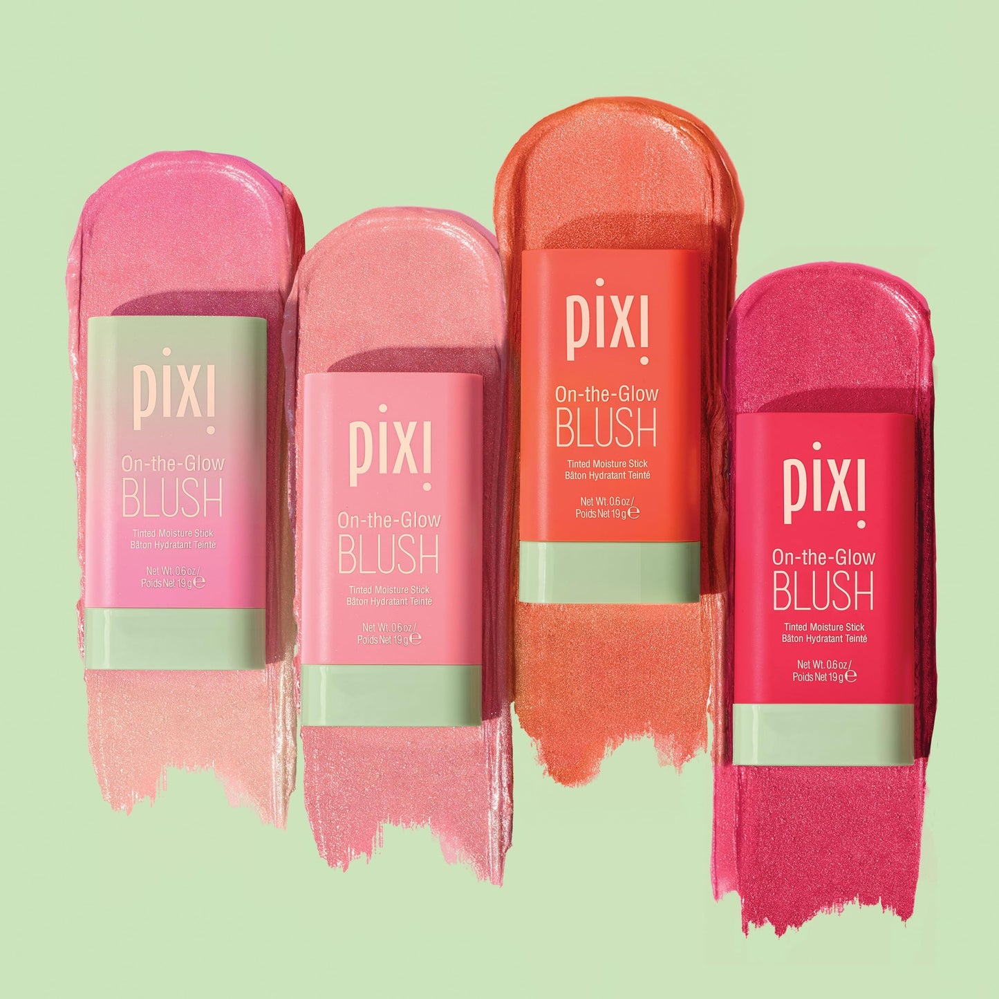 Pixi On-the-Glow Blush Stick in Ruby, Hydrating Tinted Moisture Stick for Cheeks and Lips with Ginseng, Aloe Vera and Fruit Extracts, Twist-Up Design