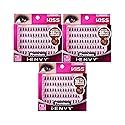 iENVY by KISS Triple Black Knot Free Individual Lashes (Short) 3 Pack 3X More Volume