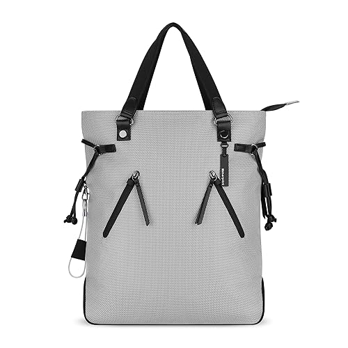 Sherpani Tempest, Anti Theft Convertible Backpack Tote, 14L Travel Backpack, Travel Gifts for Women, Handbags, RFID Protection, Metal Hardware, Fits 15” Laptop (No Sleeve) (Sterling)