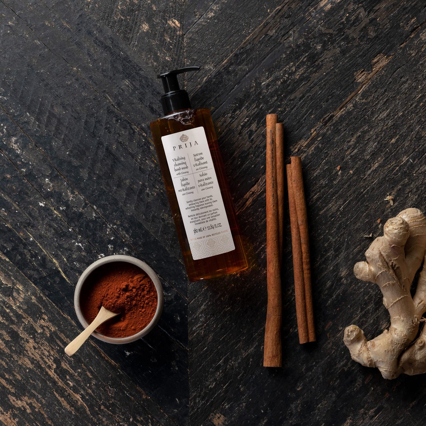 Prija Vitalising Hand Wash with Ginseng Extract Gently Cleanses Hands, Moisturizing Liquid Hand Soap, Vegan Friendly with Energizing Fragrance 3 x