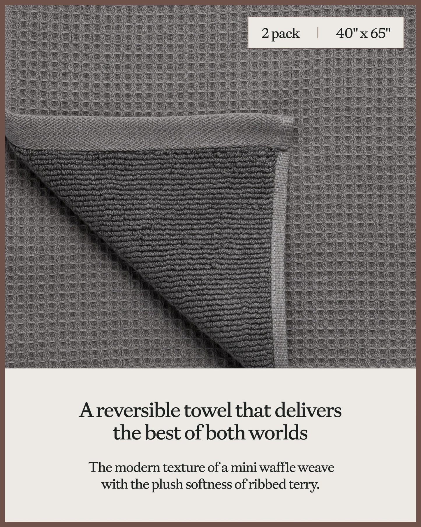 Cozy Earth Waffle Bath Sheets - 60% Cotton 40% Viscose from Bamboo Bath Sheets 40 x 65 Inches - Soft & Absorbent Terry, Reversible Mini Textured…