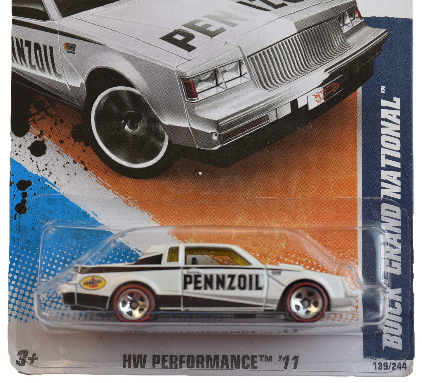 Hot Wheels 2011 Performance 9/10 White Buick Grand National 139/244 Redline Exclusive Die-Cast Car Model