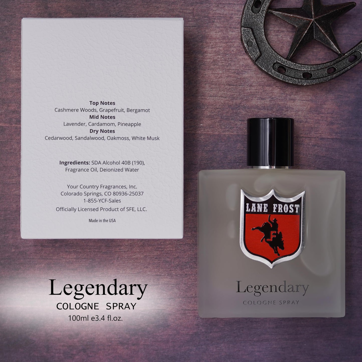 Lane Frost Legendary Frosted Cologne for Men - Fresh Western Fragrance with Crisp Citrus and Woodsy Notes - Cool Masculine Cologne Spray for the