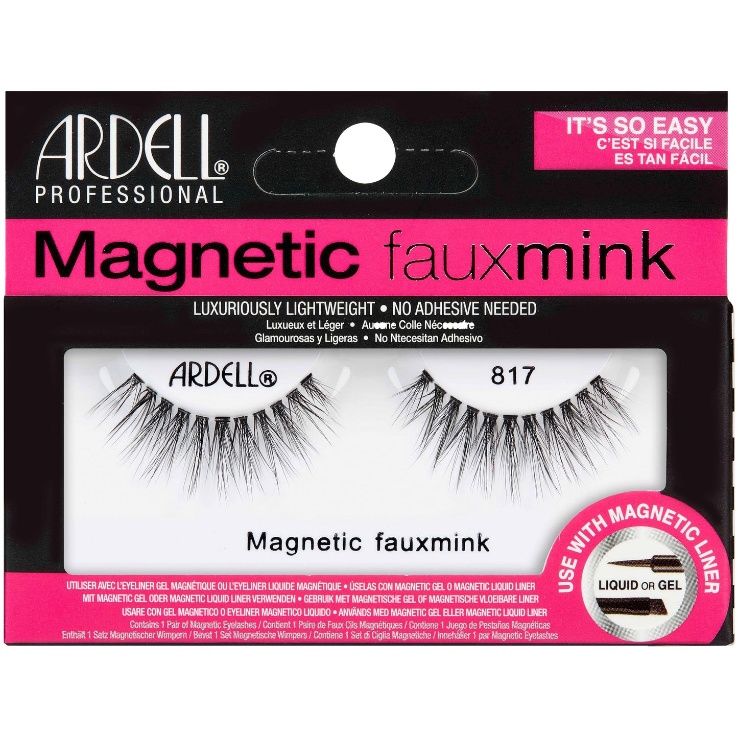 Ardell Magnetic Eyelashes Faux Mink False Eyelashes 817 - No Glue Needed Lashes Magnetic Lashes with Natural Look Wispy Volume, 1 Pack
