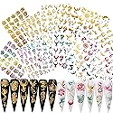 NAIL ANGEL 12Sheets Nail Art Adhesive Sticker Sheets Gold and Rainbow Color Dragon Peacock Phoenix Shapes Nail Art Decoration 10257