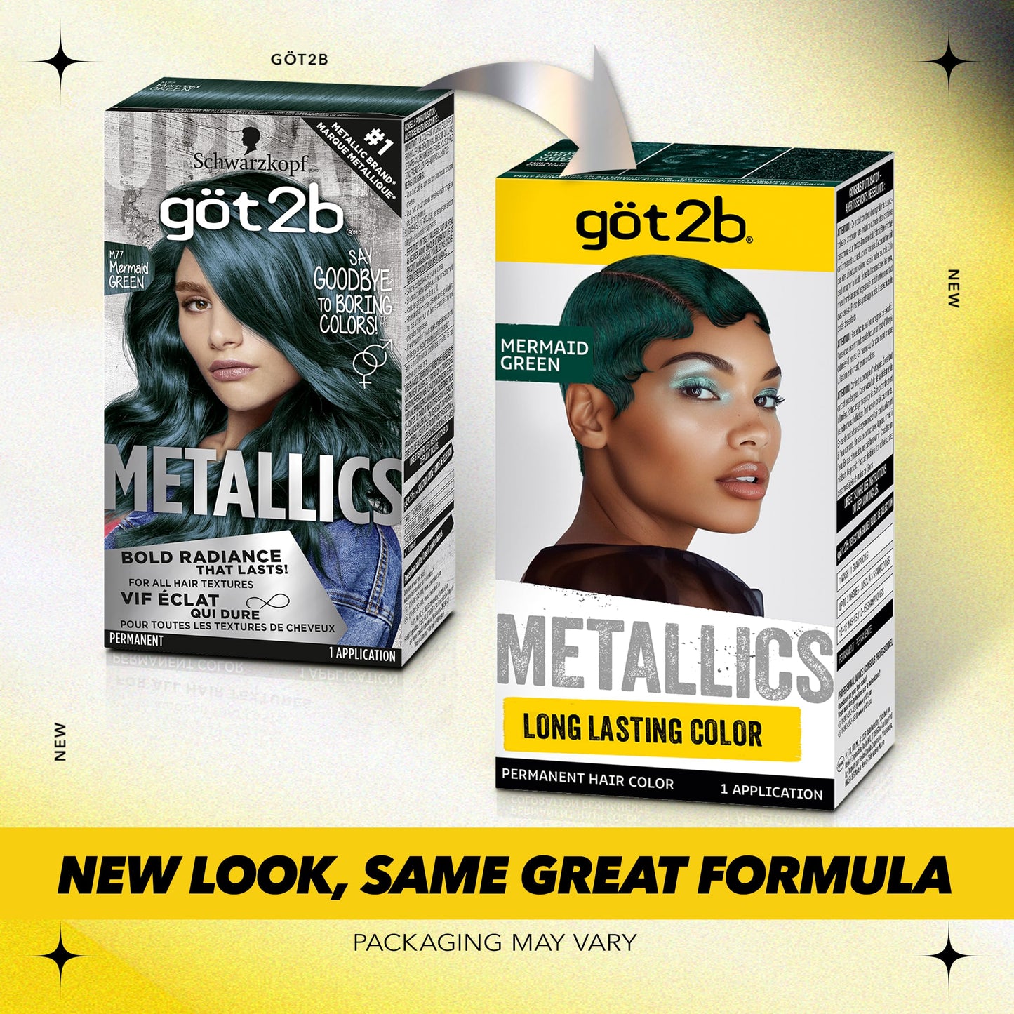 Got2b Metallics Permanent Hair Color, M77 Mermaid Green